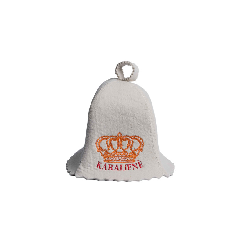 Шапка за сауна - KARALIENĖ, бяла