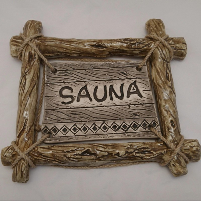 Плоча за врата SAUNA с рамка на клон