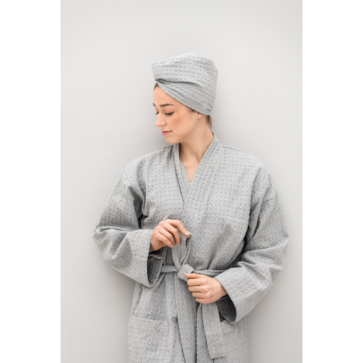 Халат за баня, L / XL, Светло сиво