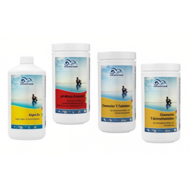 Комплект химикали CHEMOFORM за басейни с хартиен филтър, малък