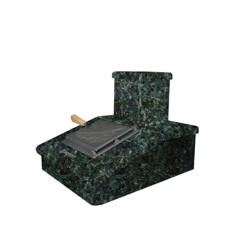 Каменно покритие за комин, тъмна серпентина, 290 мм