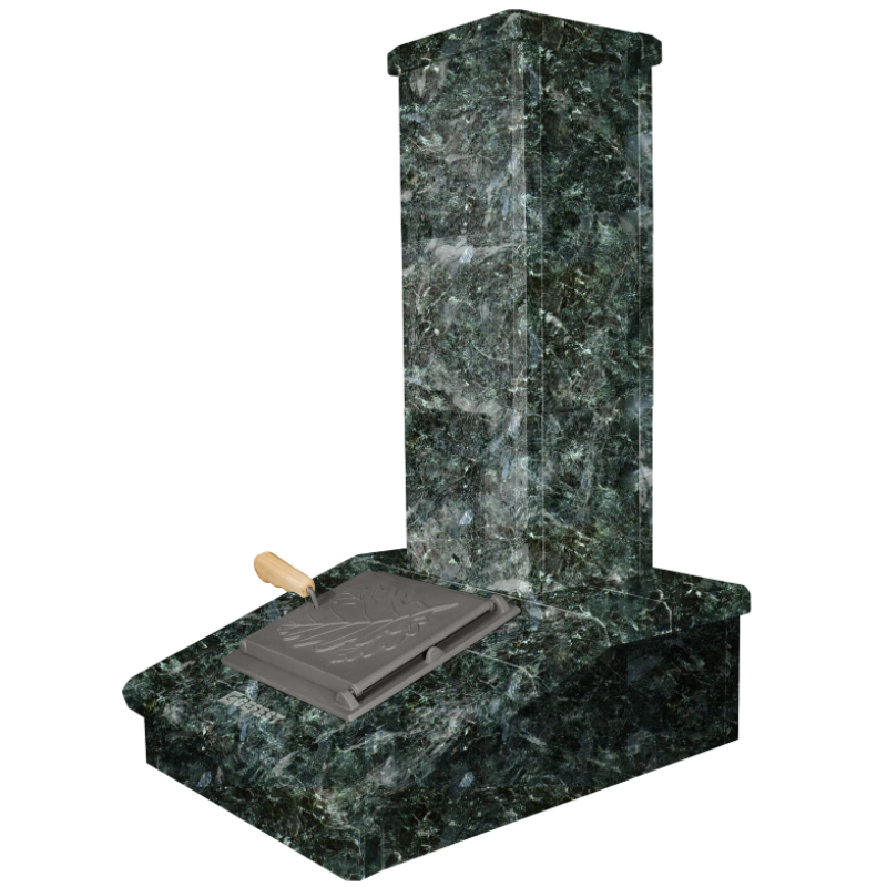 Каменно покритие за комин, тъмна серпентина, 790 мм