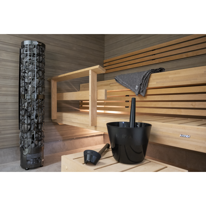 Електрическа печка за сауна - HARVIA Cilindro Black Steel PC66 6,6 kW