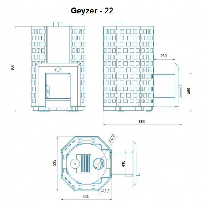 Печка за сауна на дърва - NOVA GEYZER 22