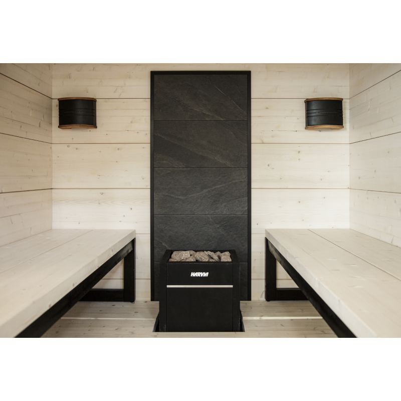 Каменна стена HARVIA, черна рамка