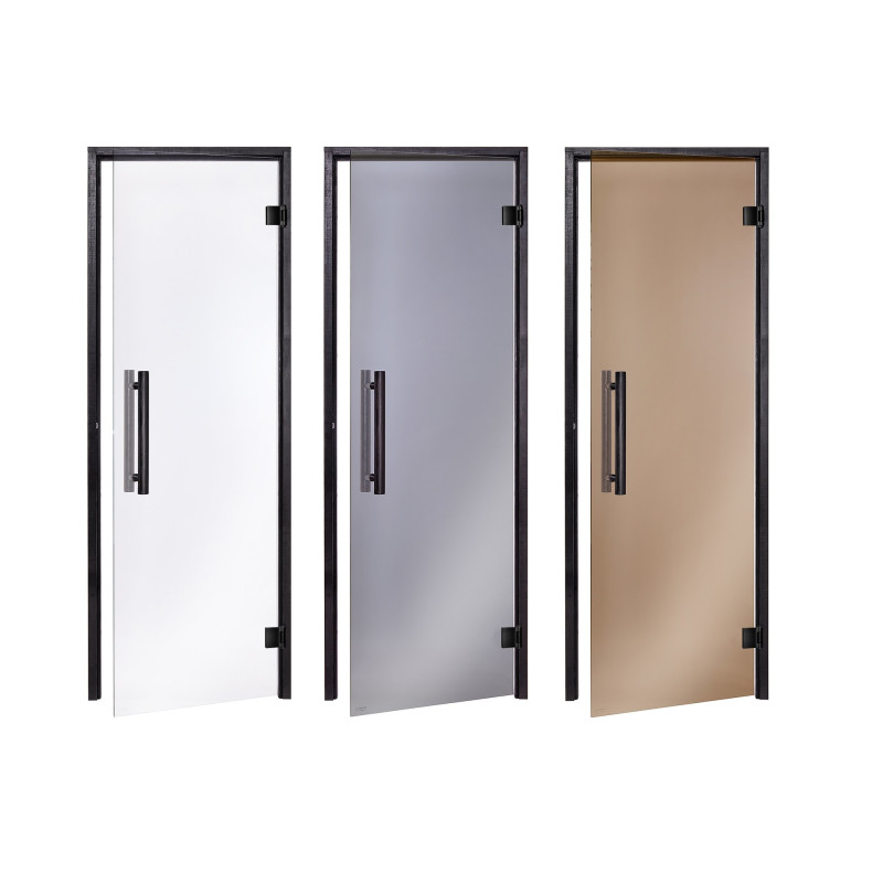 AD стъклена врата за сауна, черна рамка