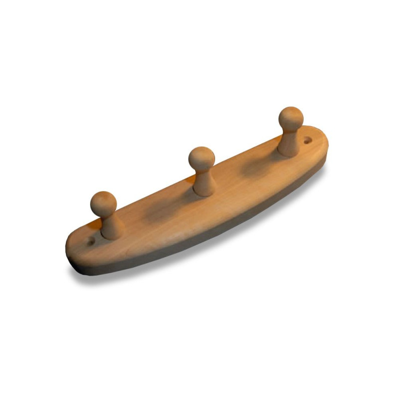 Закачалка от елхова дървесина с 3 кукички