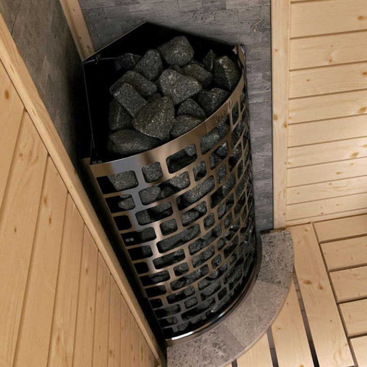 Електрическа печка за сауна – SAWOTEC Ari Corner 7,5 kW, без контролен блок