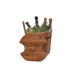 Дървена кофа за бъркалки, дъб, 12л 