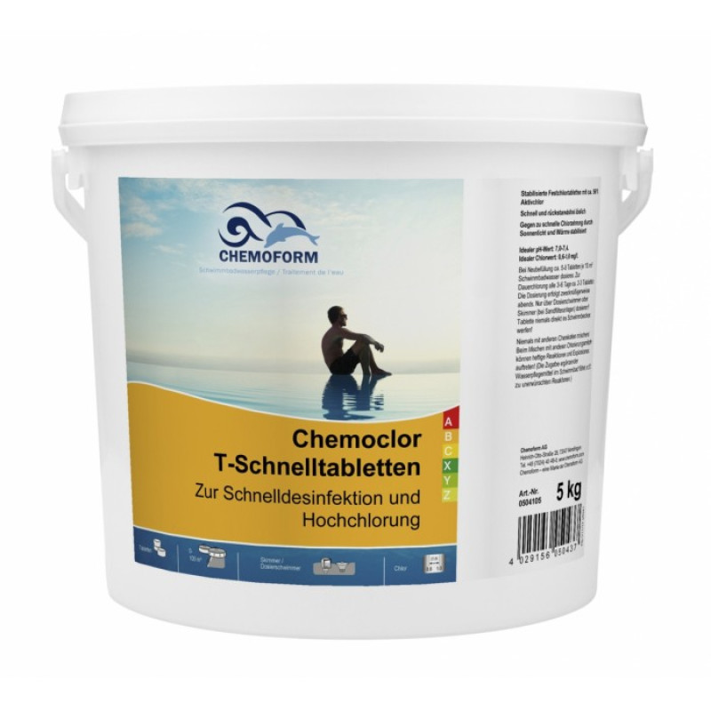 Бързоразтворими хлорни таблетки CHEMOCLOR, 5 кг