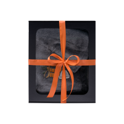 Подаръчен комплект в подаръчна кутия за НЕГО. Мъжка шапка за сауна и престилка - СИВА 