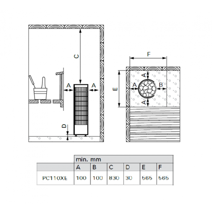 Електрическа печка за сауна - HARVIA Cilindro PC110XE 10,8 kW
