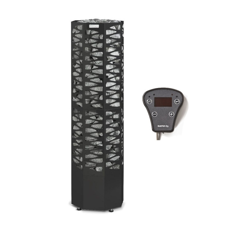 Електрическа печка за сауна - NARVI SMOOTH 10.5 kW, черна