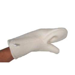 Вълнена бяла ръкавица за сауна 