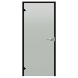 Заключваща се стъклена врата Harvia Black Line, сатен, 7x21, черна алуминиева рамка 