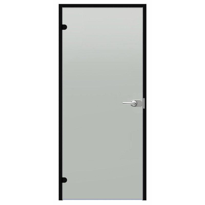 Заключваща се стъклена врата Harvia Black Line, сатен, 7x21, черна алуминиева рамка