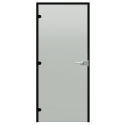 Заключваща се стъклена врата Harvia Black Line, сатен, 9x21, черна алуминиева рамка 