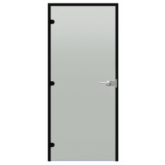 Заключваща се стъклена врата Harvia Black Line, сатен, 9x21, черна алуминиева рамка