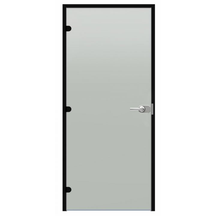 Заключваща се стъклена врата Harvia Black Line, сатен, 9x21, черна алуминиева рамка