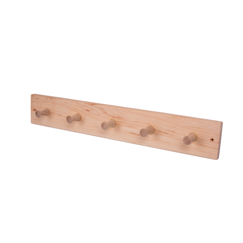 Дървена закачалка от елша с 5 куки