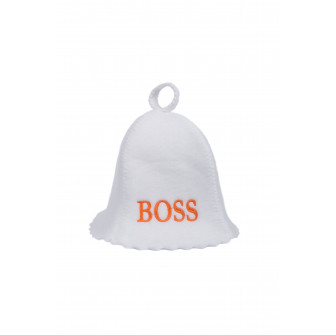 Шапка за сауна - BOSS, бяла