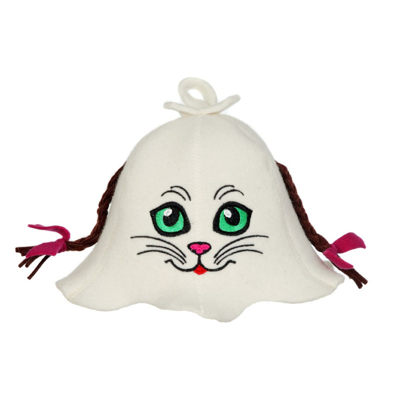 Шапка за сауна - Котка със свински опашки