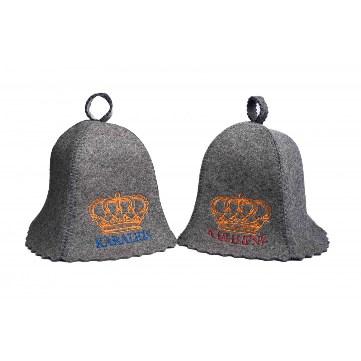 Подаръчен комплект в подаръчна кутия DARK KINGS. Шапки за сауна и ментолови кристали