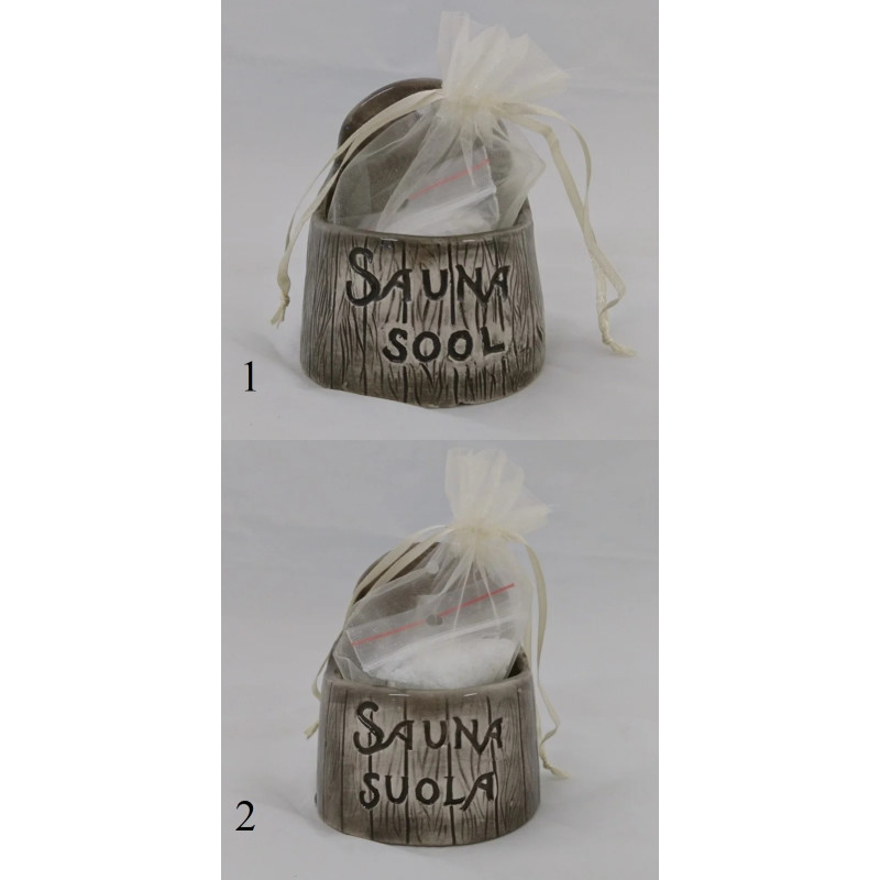 Керамичен съд за сол за сауна - тъмен 120