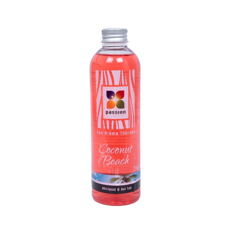 PASSION ароматерапевтичен аромат за джакузи и горещи вани, Кокосов плаж 250 ml PASSION ароматерапевтичен аромат за джакузи и горещи вани, Кокосов плаж 250 ml