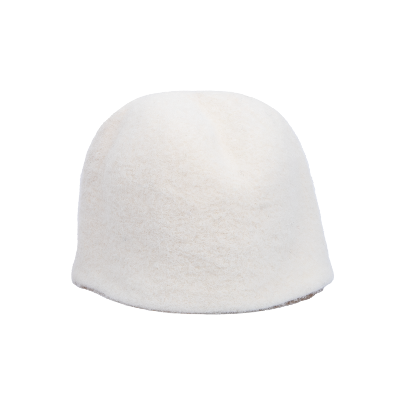 Шапка за сауна - Бяла, вълнена