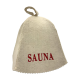 Шапка за сауна - SAUNA, с червени букви