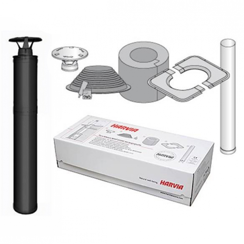 Комплект стоманен изолиран комин - HARVIA, черен