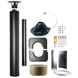 Комплект стоманен изолиран комин - HARVIA, черен 