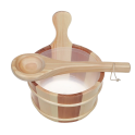 Дървена кофа и черпак SAUFLEX 4 л, чам, кедър - 1