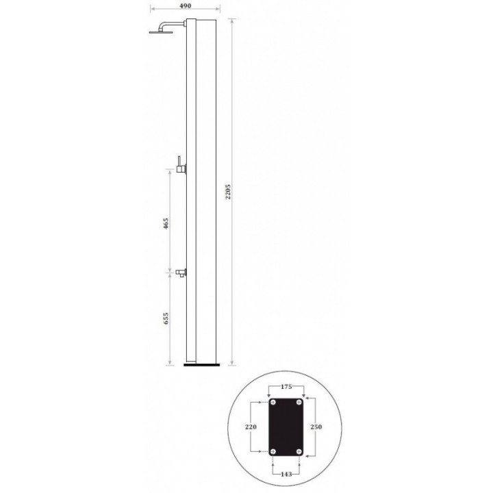 Соларен душ SOLARNI 40 L, с измиване на краката, NP