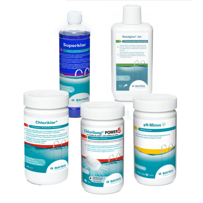 Комплект за поддръжка на басейни с картридж филтър, с хлор