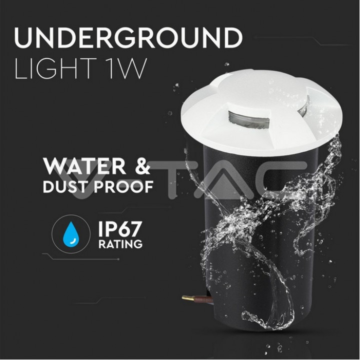 1W LED Steplight White 4 Way 3000K