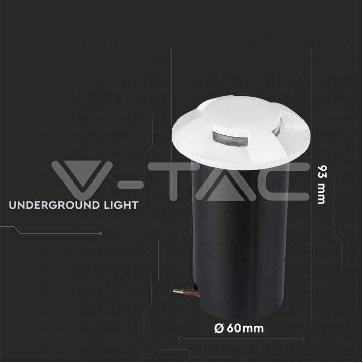 1W LED Steplight White 4 Way 3000K