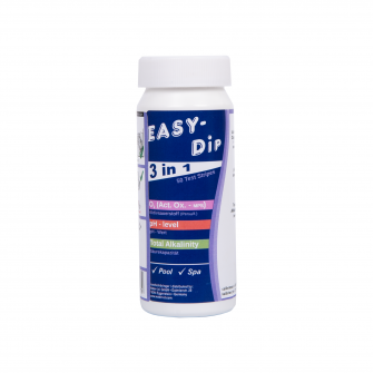Тест ленти за вода Easy-Dip 3 в 1, за измерване на pH/O2/алкалност, 50 бр.
