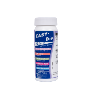 Тест ленти за вода Easy-Dip 5 в 1, pH/CL/BR/стабилизатор/алкалност/твърдост
