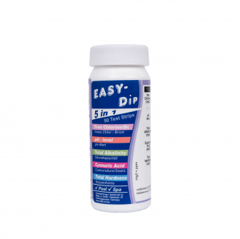 Тест ленти за вода Easy-Dip 5 в 1, pH/CL/BR/стабилизатор/алкалност/твърдост