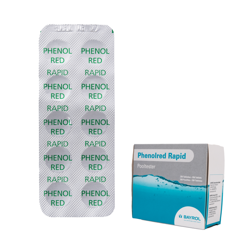 Таблетки за тестване на вода Phenolred Rapid, за определяне на pH, 10 таблетки