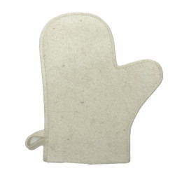 Вълнена ръкавица за сауна, бяла 