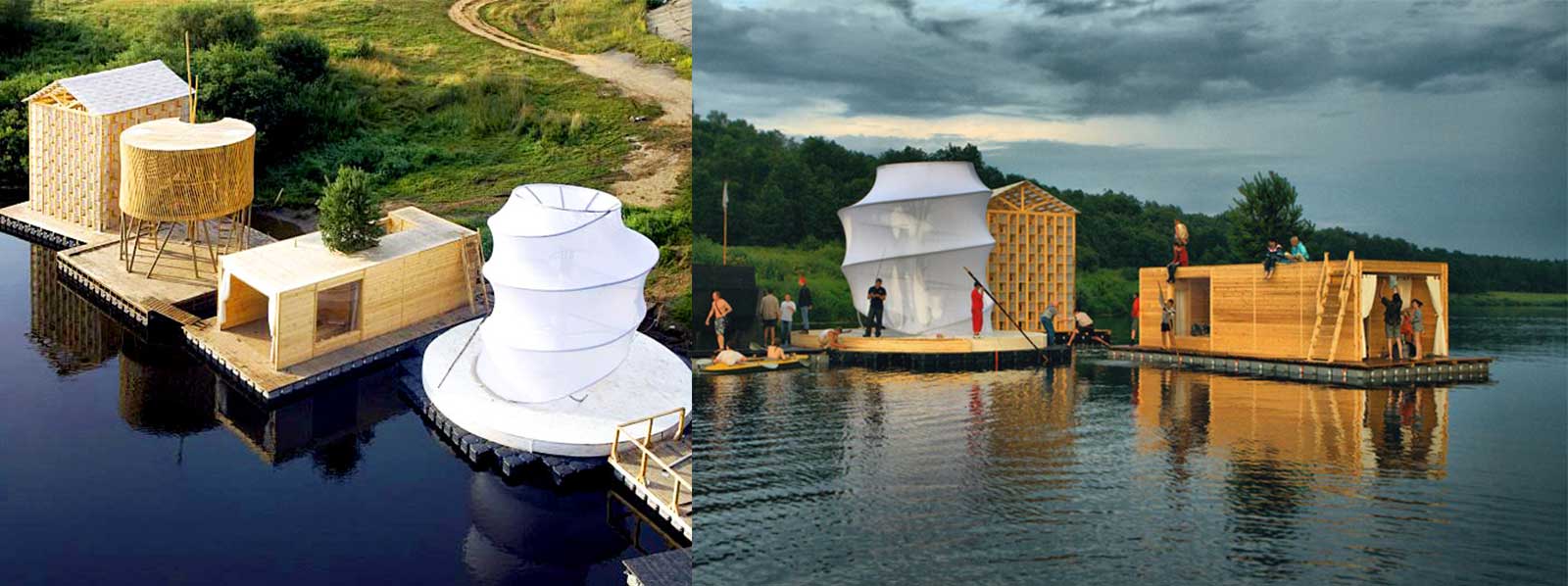Плаваща сауна Калуга, Русия Floating Kaluga Sauna, Russia